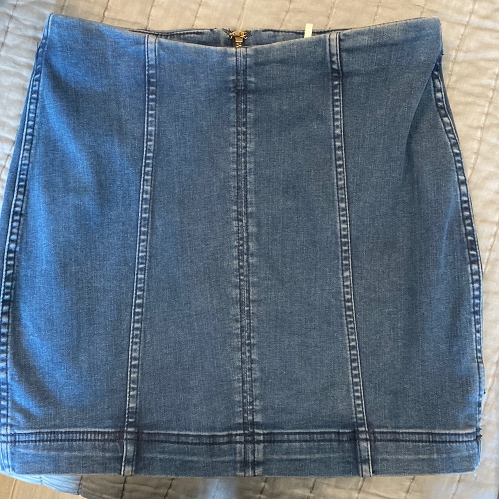 Free people stretch denim skirt